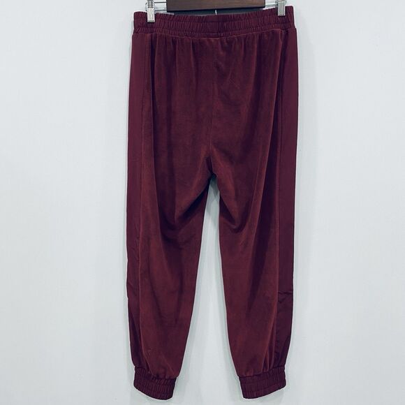ZYIA Active L Maroon Soft Cozy Fleece Pull-on Joggers Elastic Waist Sweatpants - Picture 4 of 16